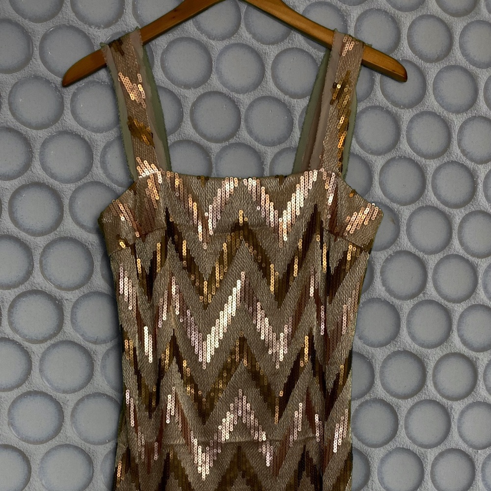Rachel Zoe Eileen Chevron Sequin Midi Dress